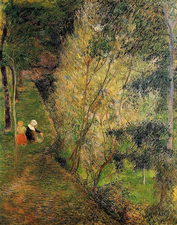 Pont-Aven Woman and Child - Paul Gauguin Painting